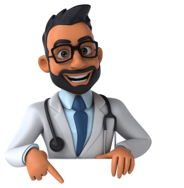 fun d cartoon illustration indian doctor transformed